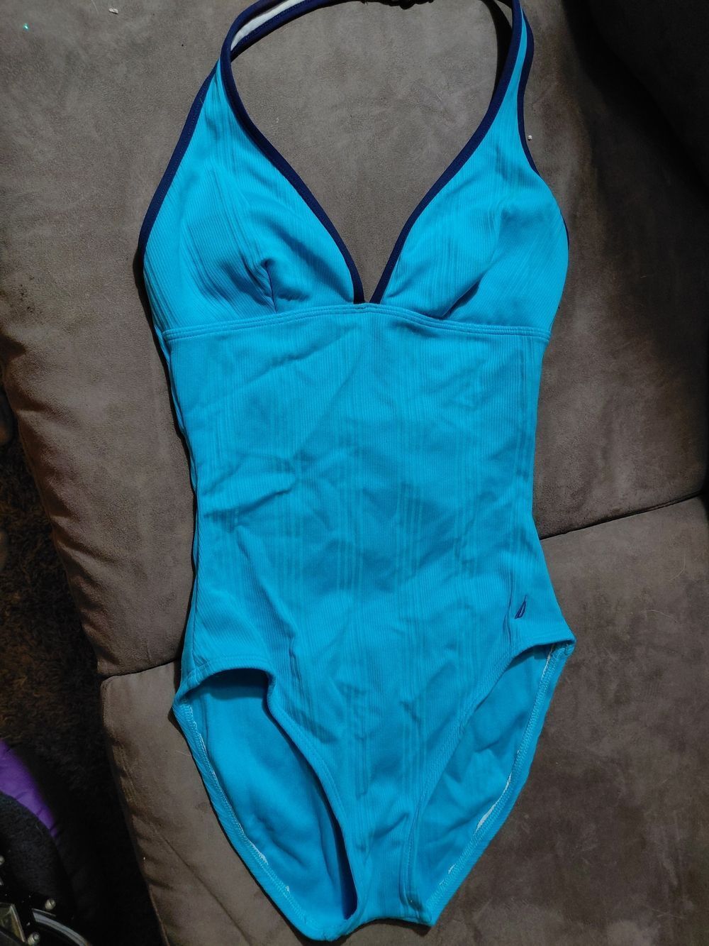 Nautica Turquoise Swimsuit with Navy Trim